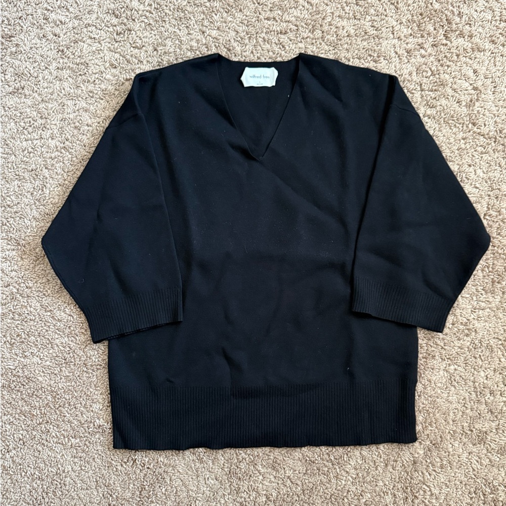 ARITZIA WILFRED Souvenir Sweater Womens XS
Black V-neck Slouchy Wide Sleeve